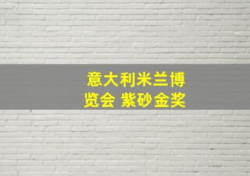 意大利米兰博览会 紫砂金奖